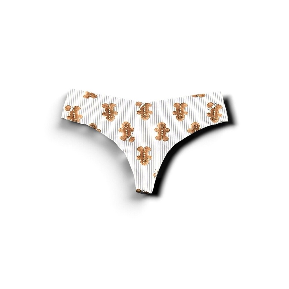 Aerie Women's Super Chill Gingerbread Man Thong Panties - XL